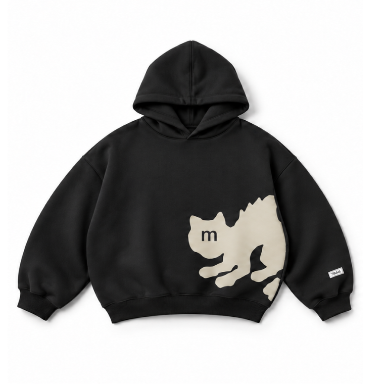 CAT HOODIE (BLACK)