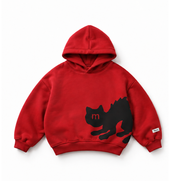CAT HOODIE (RED)